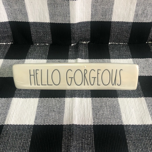 Rae Dunn Other - Rae Dunn “HELLO GORGEOUS” Ceramic Decorative Desk Plaque (Iridescent)